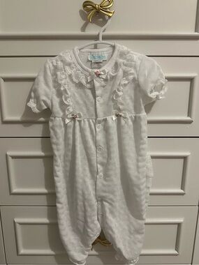 Vintage BabyGro White Lace Sleeper | Made in USA | 1992